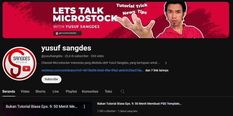 Yusuf Sangdes belajar microstock pemula