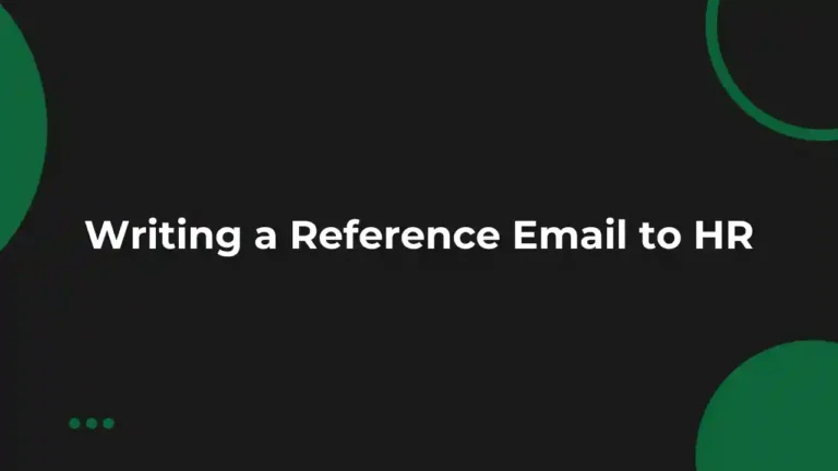 How to Send Reference Mail to HR Sample