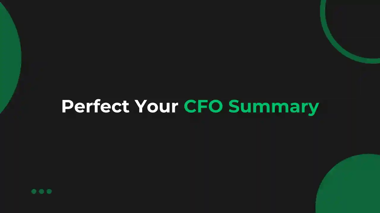 Beyond the Numbers! CFO LinkedIn Summary Examples