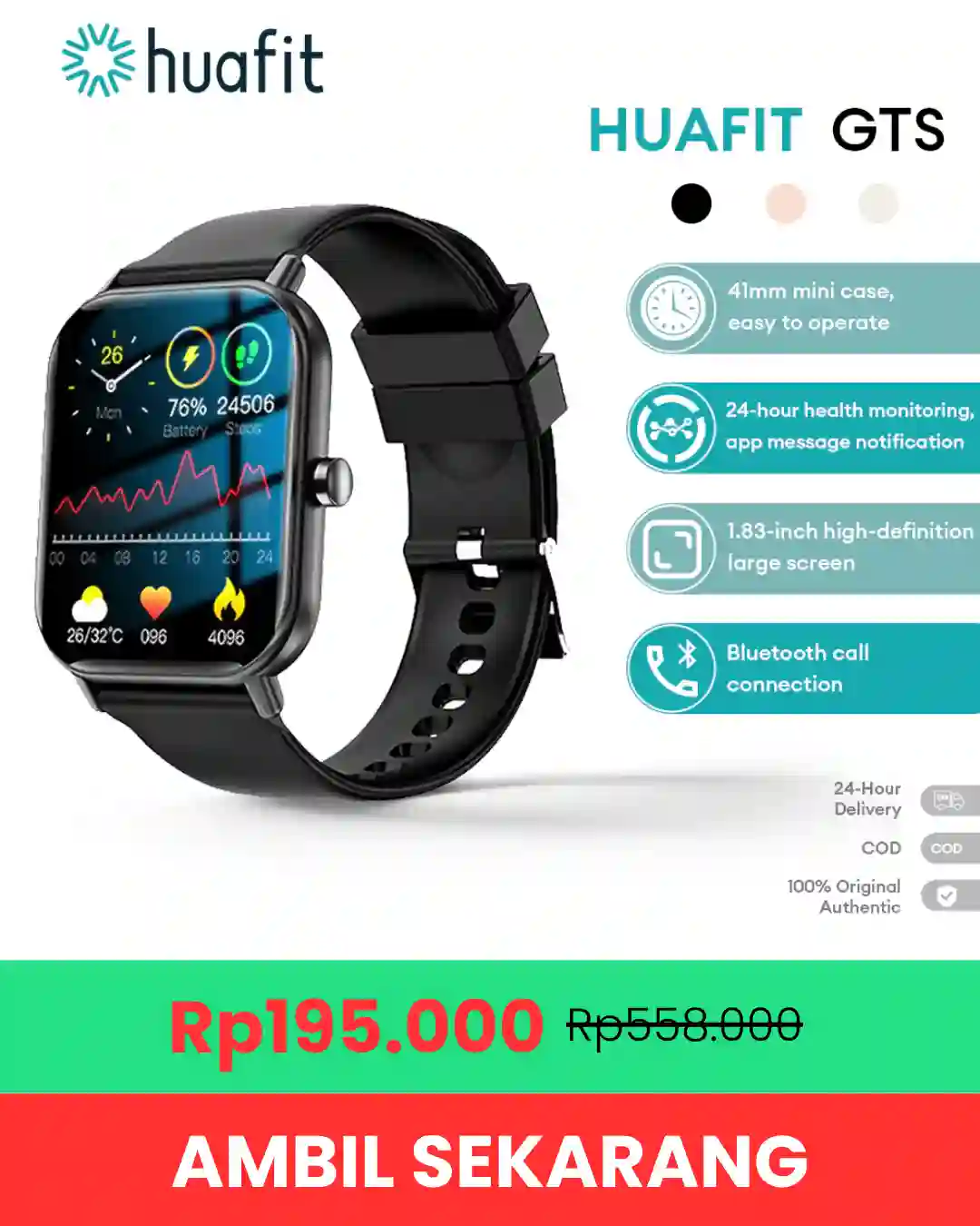 Produk Huafit GTS Smartwatch