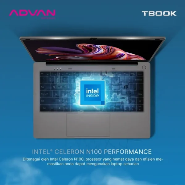 ADVAN Laptop TBook Intel Celeron N100 - Gambar 4