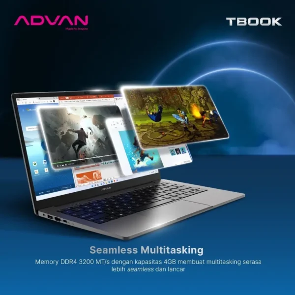 ADVAN Laptop TBook Intel Celeron N100 - Gambar 7